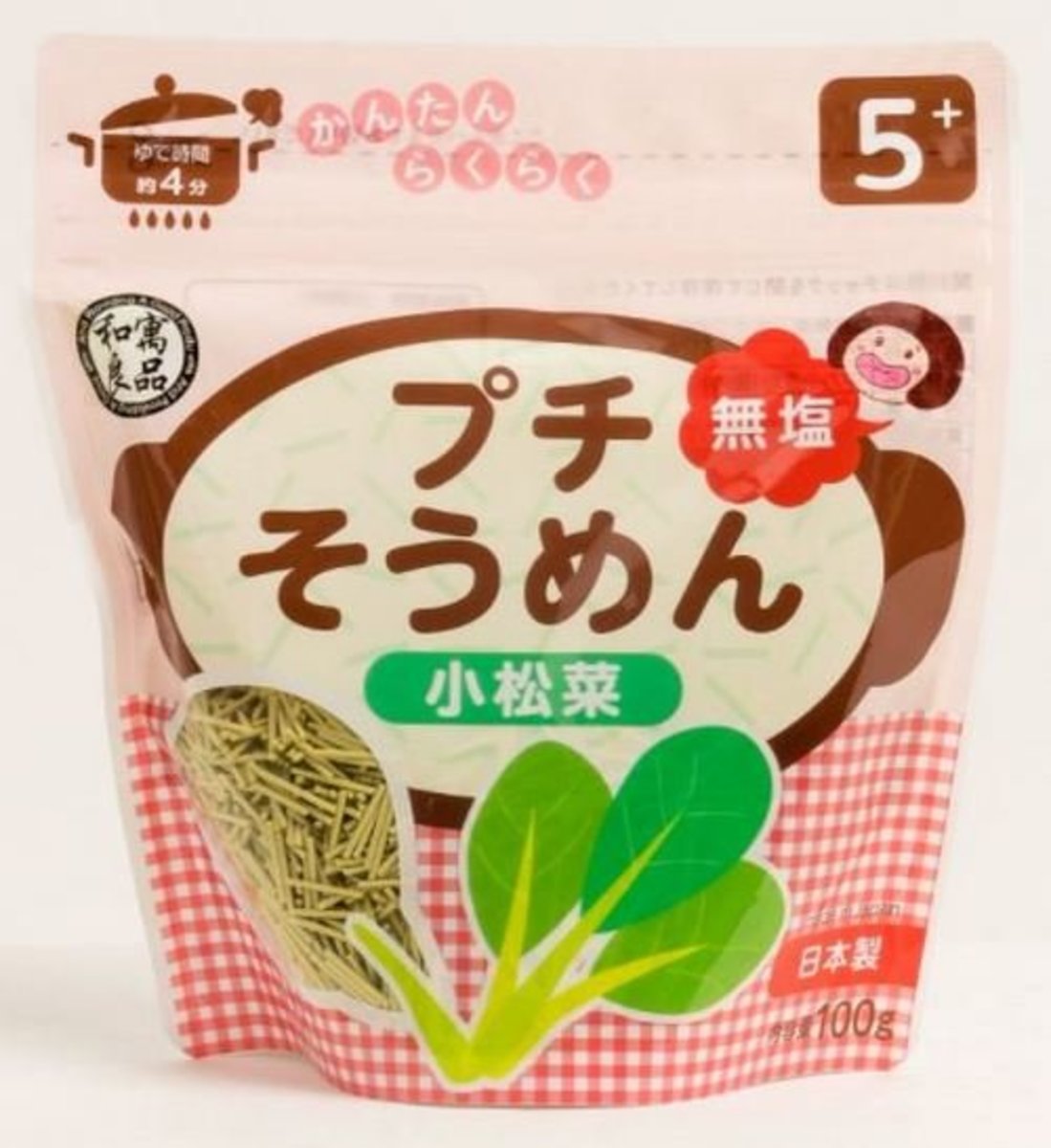 Premium Unsalted Petit Somen with Komatsuna(Komatsuna, 100g) (Parallel Imported Product)