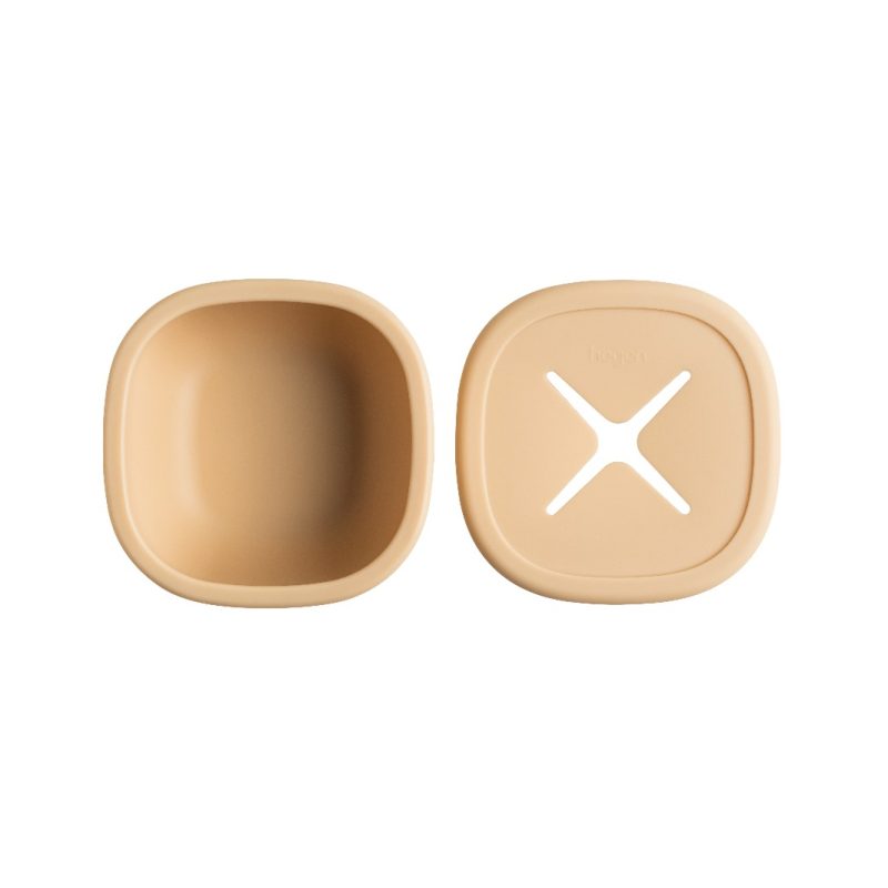 Hegen Suction Bowl Silicone with Snack Lid Taupe