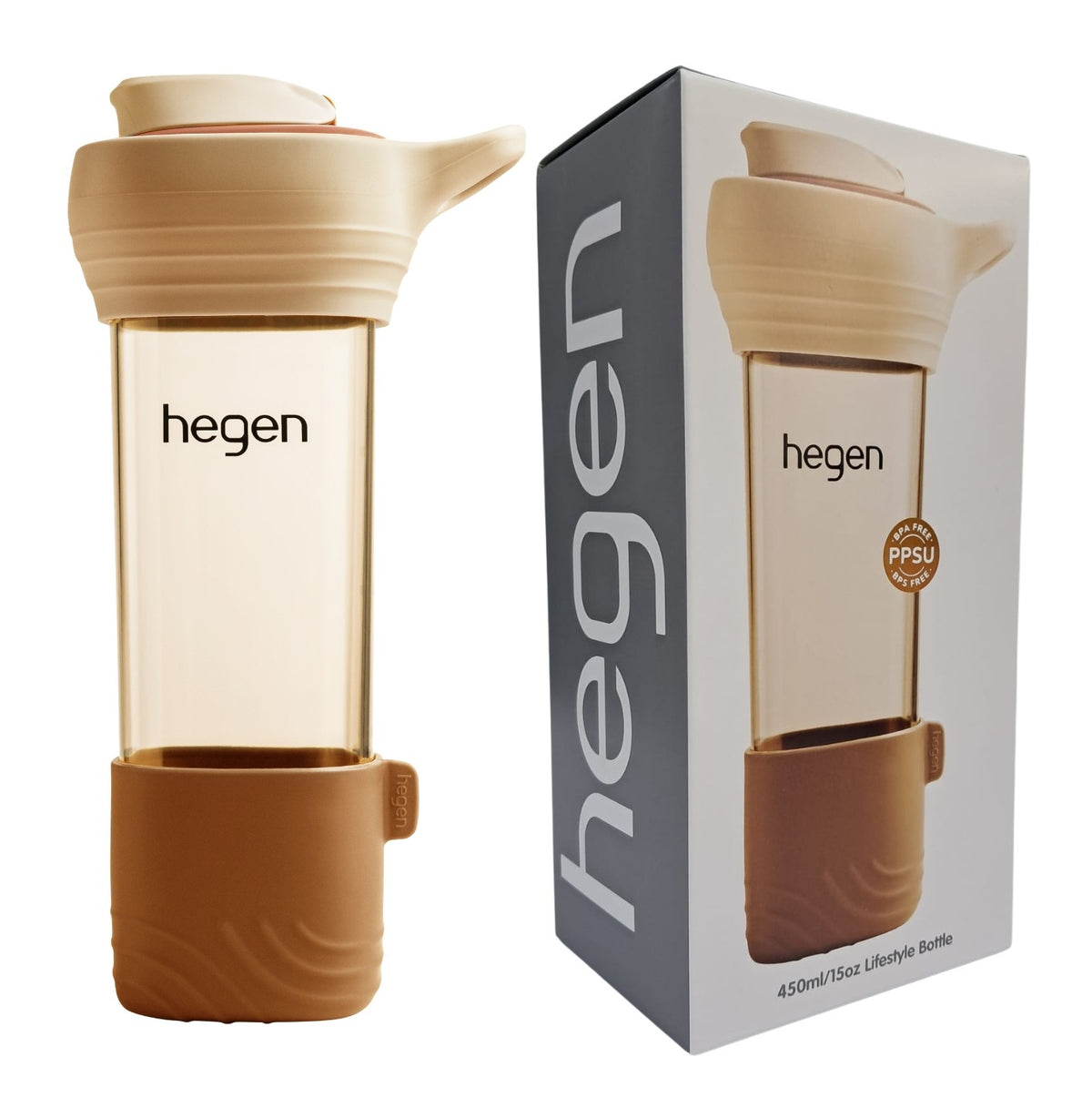 Hegen - PPSU 450ml Portable Water Bottle (with Hanging Case and Protective Base)