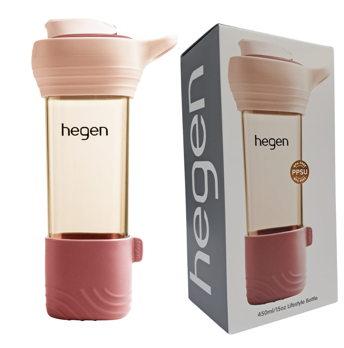 Hegen - PPSU 450ml Portable Water Bottle (with Hanging Case and Protective Base)