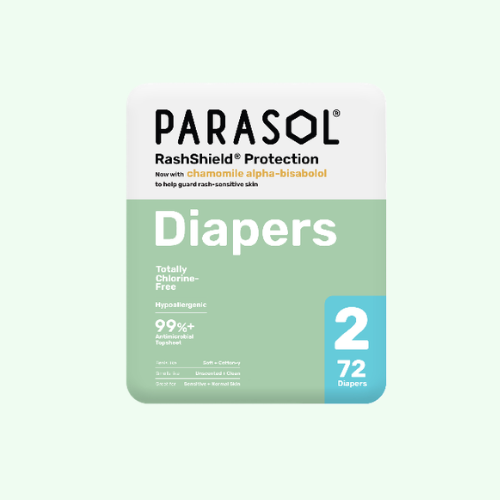 PARASOL Clean+Dry® Natural Disposable Diapers  (Size 2/S, 72pcs) 