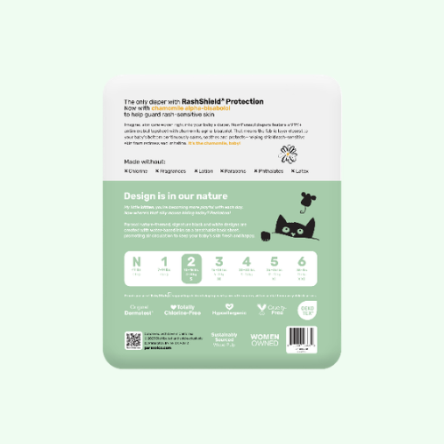 PARASOL Clean+Dry® Natural Disposable Diapers  (Size 2/S, 72pcs) 