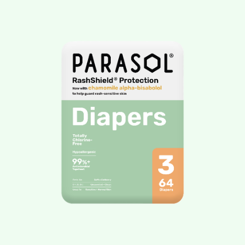 PARASOL Clear+Dry® Natural Disposable Diapers  (Size 3/M, 64pcs)