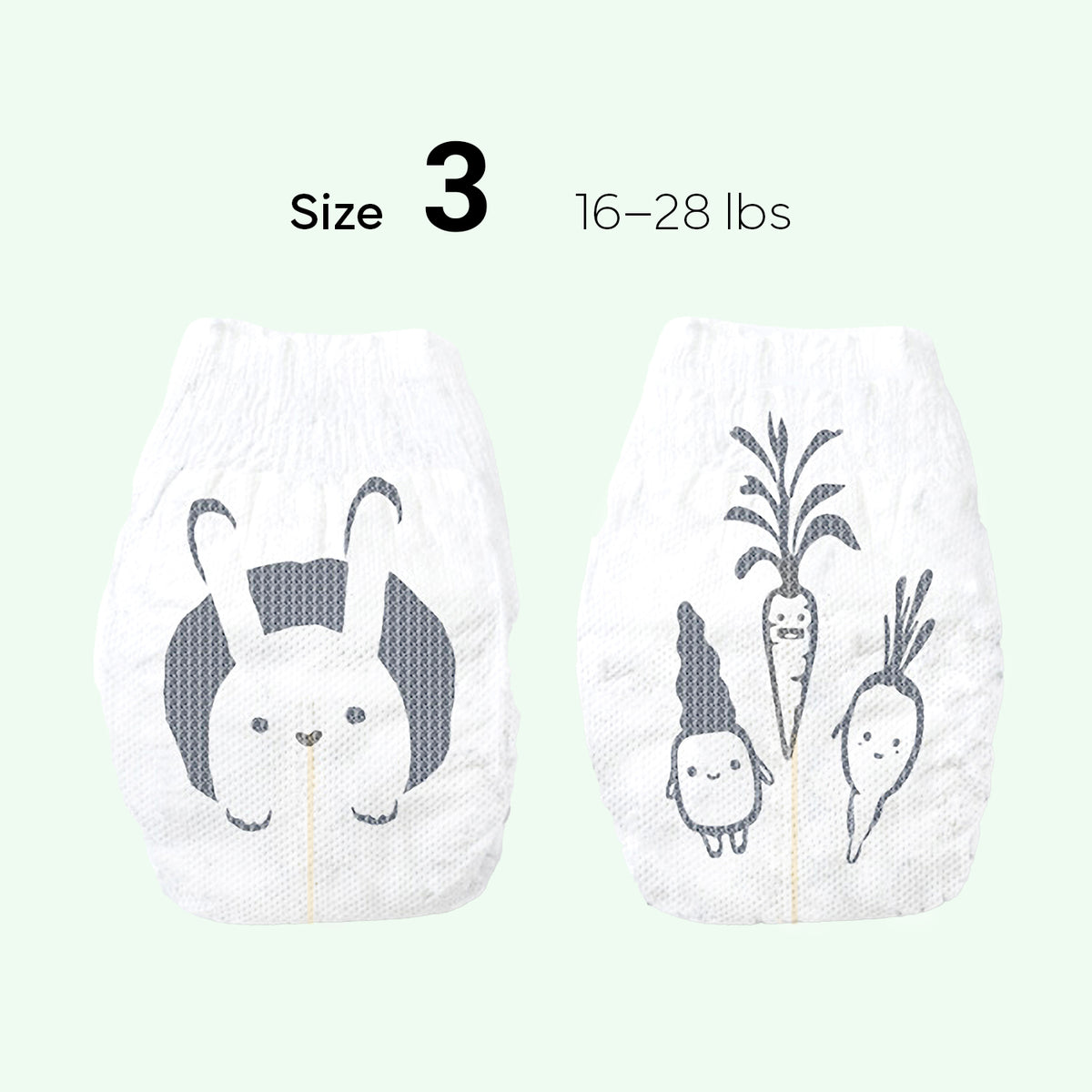 PARASOL Clean+Dry® Natural Disposable Diapers (Size 3/M, 64pcs) x 4 Packs