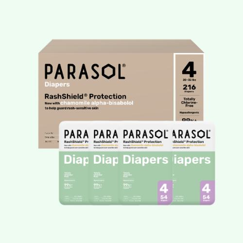 PARASOL 美國 Clear+Dry® 超透氣水凝尿片 (4號/大碼, 54片) x 4 包