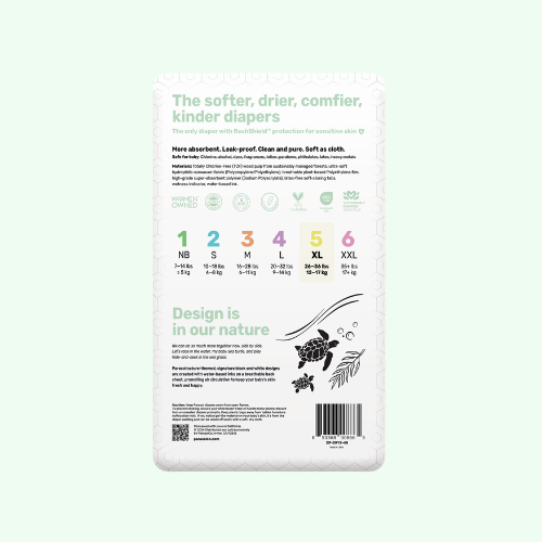 PARASOL Clean+Dry® Natural Disposable Diapers (Size 5/XL, 48pcs)