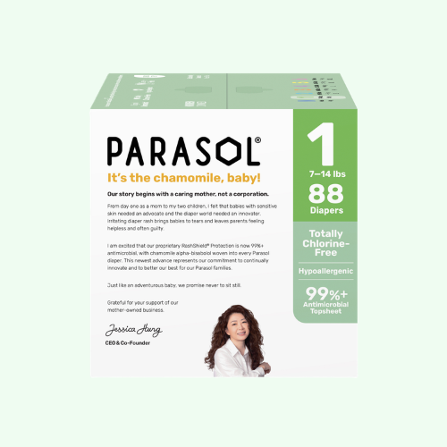 PARASOL Clean+Dry® Natural Disposable Diapers (Size 1/Newborn, 88pcs)