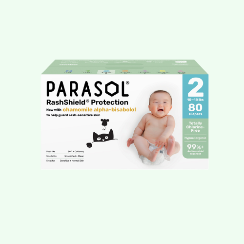 PARASOL Clean+Dry® Natural Disposable Diapers  (Size 2/S, 80pcst)
