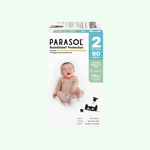 PARASOL Clean+Dry® Natural Disposable Diapers  (Size 2/S, 80pcst)