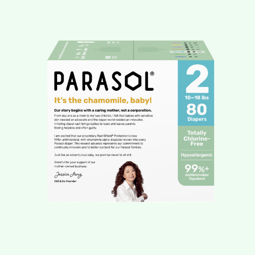 PARASOL Clean+Dry® Natural Disposable Diapers  (Size 2/S, 80pcst)