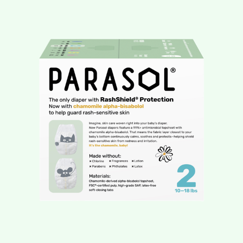 PARASOL Clean+Dry® Natural Disposable Diapers  (Size 2/S, 80pcst)