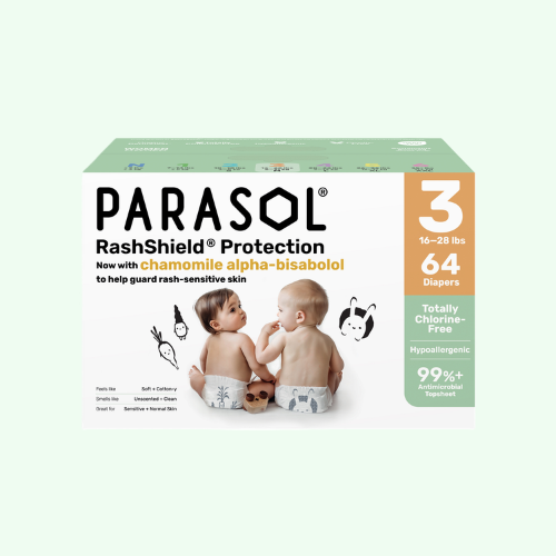 PARASOL Clean+Dry® Natural Disposable Diapers  (Size 3/M, 64pcs)