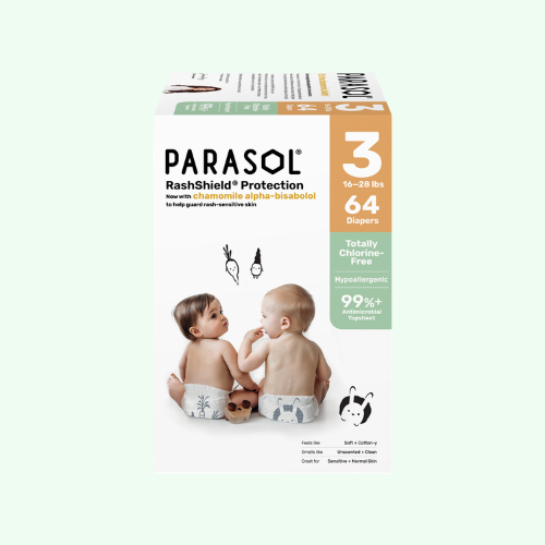 PARASOL Clean+Dry® Natural Disposable Diapers  (Size 3/M, 64pcs)