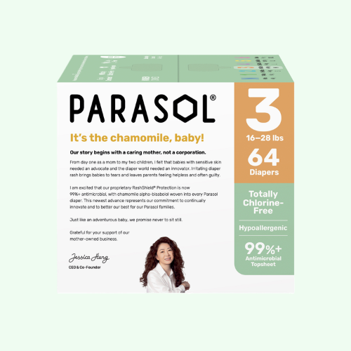 PARASOL Clean+Dry® Natural Disposable Diapers  (Size 3/M, 64pcs)