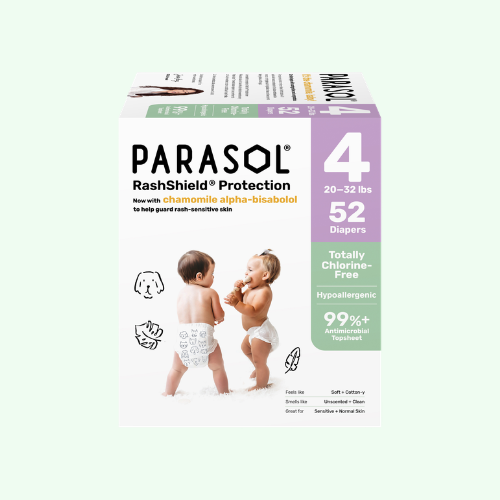 PARASOL Clean+Dry® Natural Disposable Diapers (Size 4/L, 52pcs)