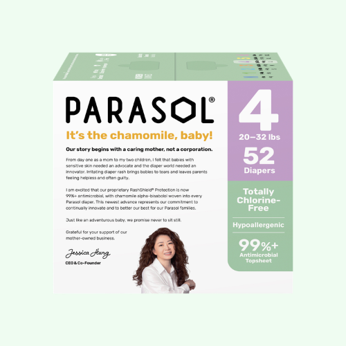PARASOL Clean+Dry® Natural Disposable Diapers (Size 4/L, 52pcs)