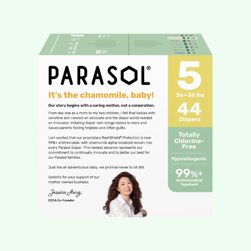 PARASOL Clean+Dry® Natural Disposable Diapers (Size 5/XL, 44pcs)