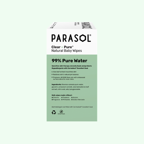 PARASOL Clear+Pure® Natural Baby Wipes 60sheeps x 10 Packs (Original Case)