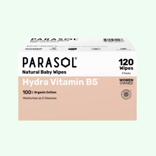 PARASOL 美國 有機棉維他命B5™嬰幼兒濕紙巾 (40片) x 3包
