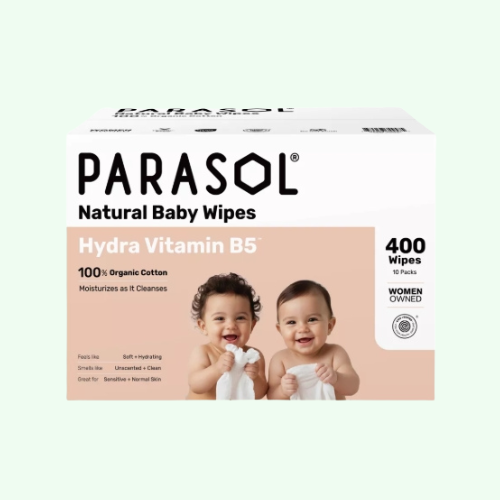 PARASOL 100% Organic Cotton Baby Wipes with Hydra Vitamin B5™ (40sheets) x 10packs (Original Case)