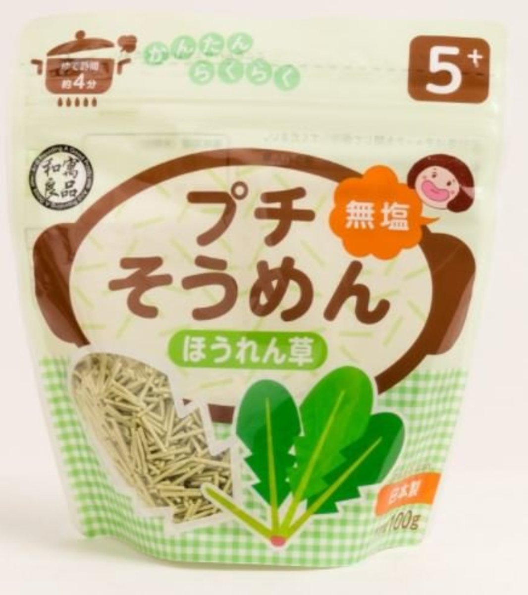 Premium Unsalted Petit Somen with Spinach (Spinach, 100g) (Parallel Imported Product) 